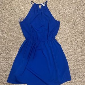 Blue Halter Neck Dress